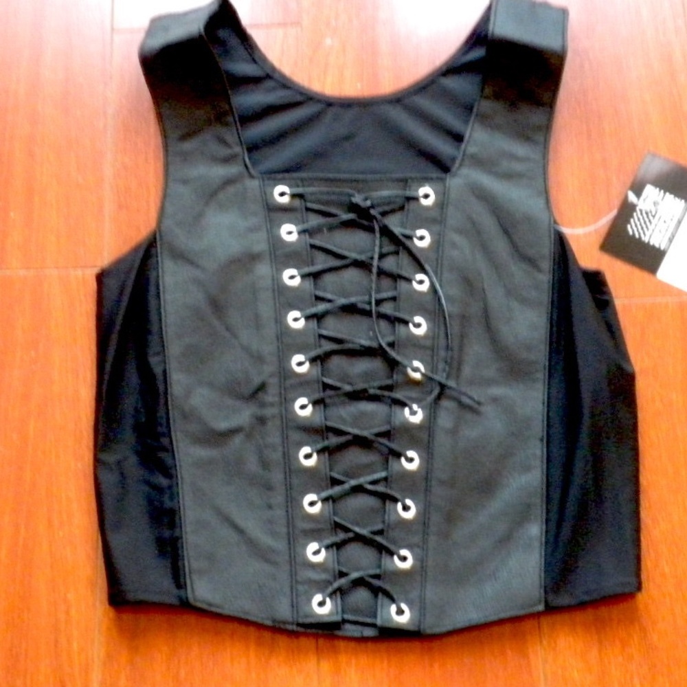 Stretchy Crop Top With Leather